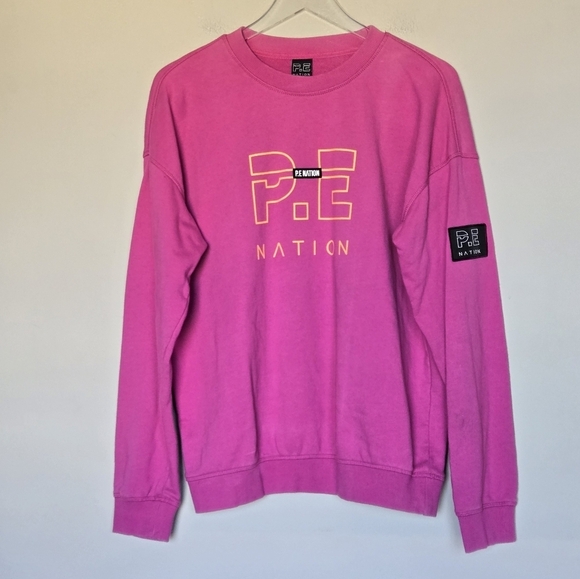 P.E. Nation Heads Up Sweatshirt Baseline Collection Pink Size M - Picture 4 of 14